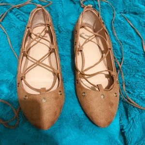 Flats with ankle straps